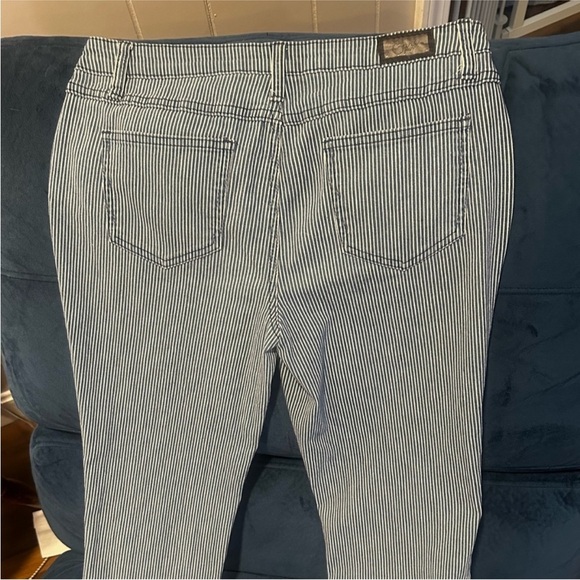Earl Jeans Navy Pinstripe Skinny Pants | Y2K Nautical Retro Stretch Size 6 - Picture 7 of 7